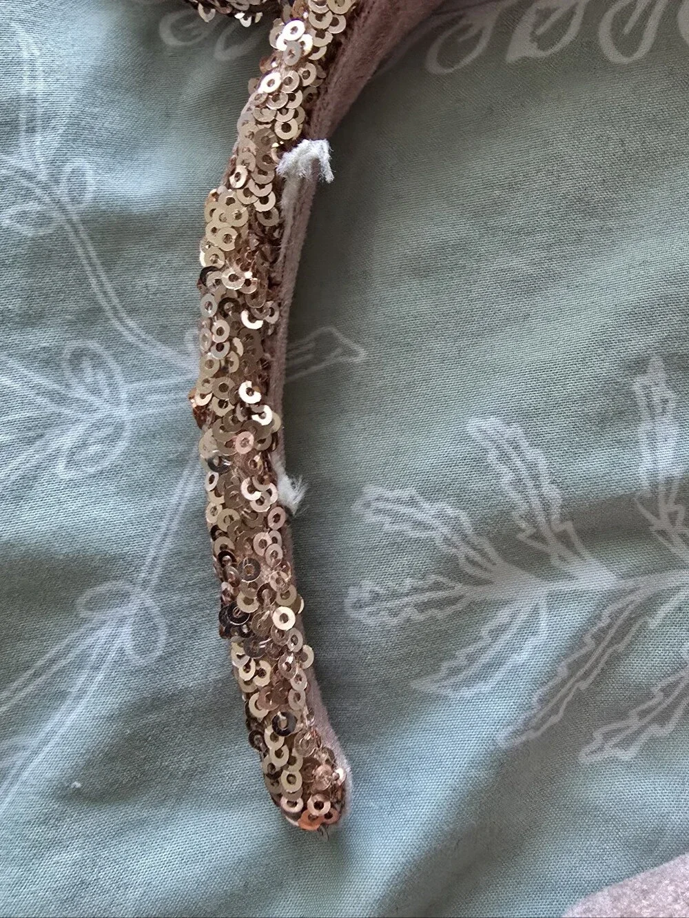 Disney Parks Rose Gold Sequin Ears Headband